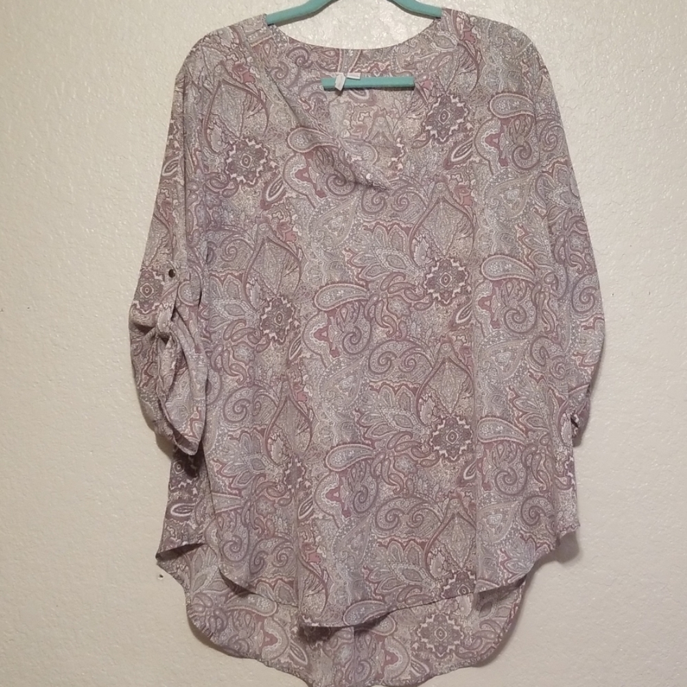 Paisley blouse Gray Pink Cato 18 20